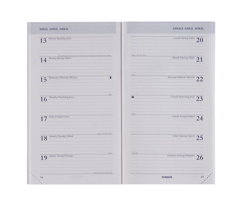 [900125] Agendavulling 2026 Brepols Breplan 7dagen/1pagina
