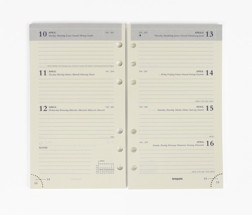 [900169] Agendavulling 2026 Brepols Brefax 17 7dagen/2pagina's