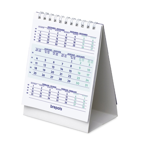 [1388520] 3-Maandsbureaukalender 2026 Brepols 10.5x13cm