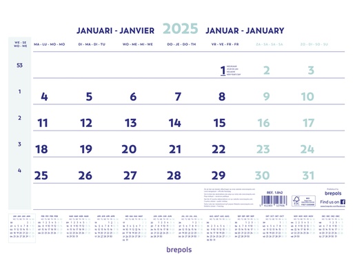 [1388517] 1-Maandskalender 2026 Brepols 43x31.5cm
