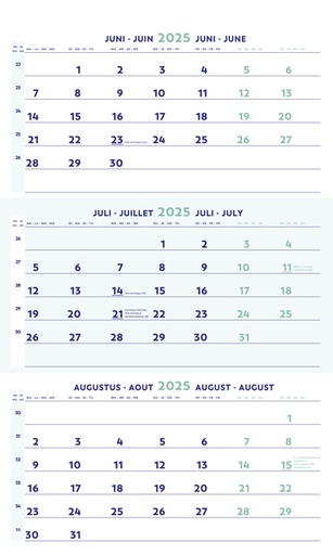 [1388524] 3-Maandkalender 2027 Brepols 30x43cm
