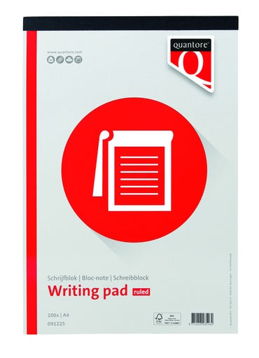 [091225] Schrijfblok Quantore A4 lijn 100vel 60gr