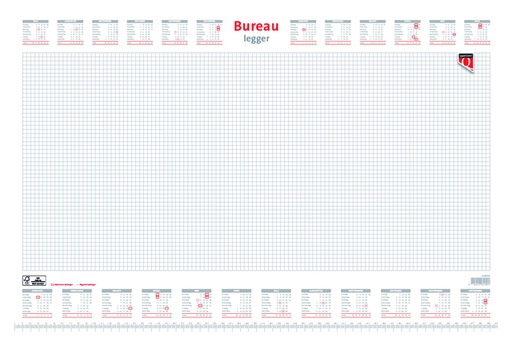 [336062] Bureau-onderlegblok 2025 Quantore ruit 56,5X36CM  wit