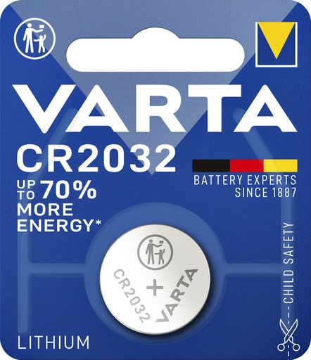 [413777] Batterij Varta knoopcel CR2032 lithium blister à 1stuk