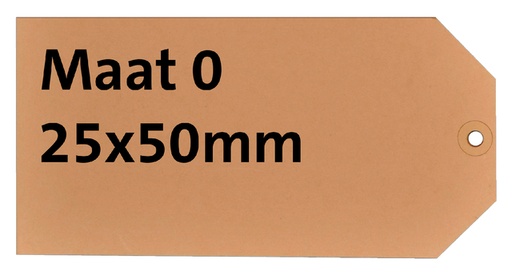 [811900] Label HF2 nr 0 200gr 25x50mm bruin 1000 stuks
