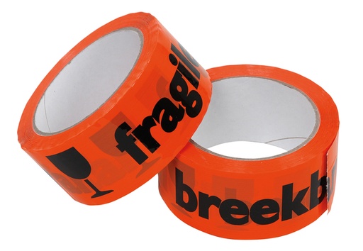 [820489] Waarschuwingstape IEZZY breekbaar 50mmx66m oranje/zwart