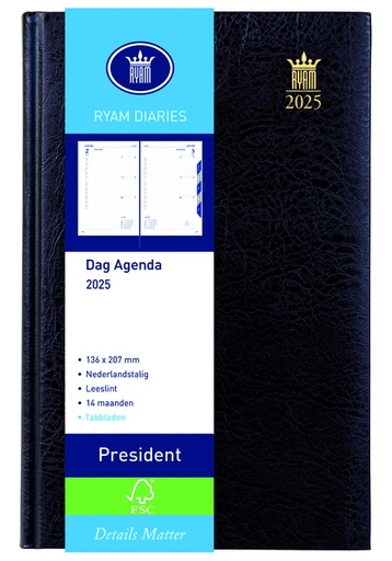 [900092] Agenda 2027 Ryam President Mundior 1dag/1pagina zwart