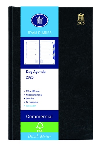 [900093] Agenda 2027 Ryam Commercial Mundior 1dag/1pagina zwart