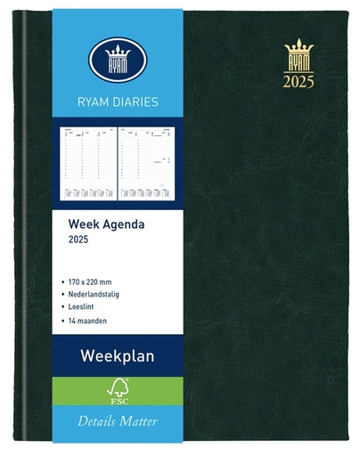 [900096] Agenda 2026 Ryam Weekplan Mundior 7dagen/2pagina's zwart