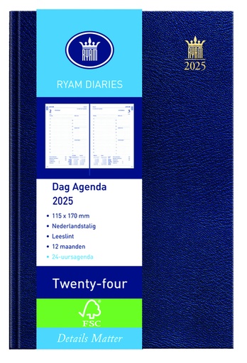 [900103] Agenda 2027 Ryam Twenty-four Mundior 1dag/1pagina blauw
