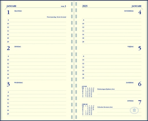 [900128] Agendavulling 2027 Ryam Memoplan 7 7dagen/2pagina's