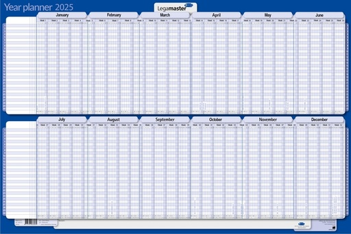 [900987] Projectplanner 2027 Legamaster 90x60cm horizontaal gelamineerd Engelstalig