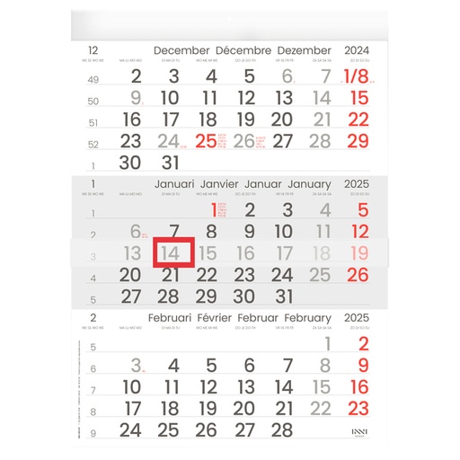 [1388877] 3-Maandkalender 2027 INNI Manager compact-formaat