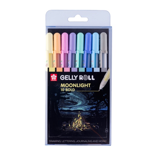 [1433605] Gelschrijver Sakura Gelly Roll Moonlight 10 pastel set à 8 kleuren
