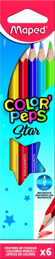 [1434211] Kleurpotlood Maped Color'Peps Star set à 6 kleuren