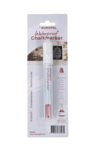 [1434488] Krijtstift Europel watervast 3-6mm wit blister 1 stuk