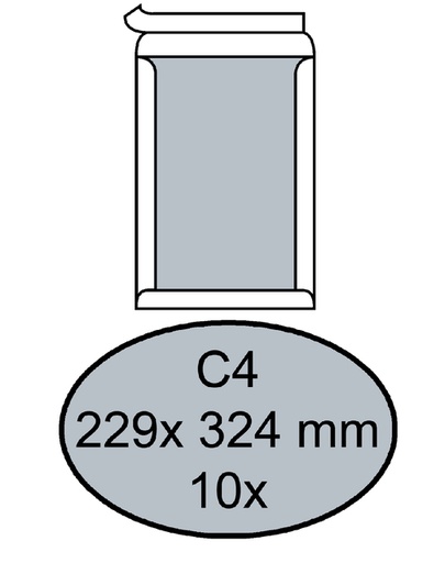 [181055] Envelop Quantore bordrug C4 229x324mm zelfklevend wit 10 stuks