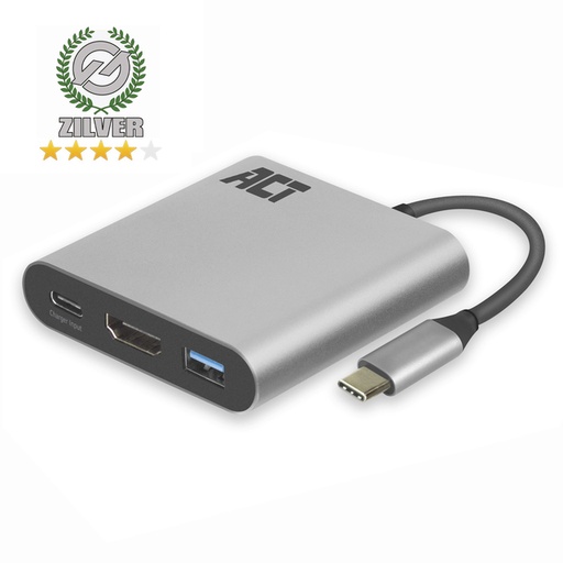 [1434940] Adapter ACT USB-C multiport voor 1 HDMI monitor