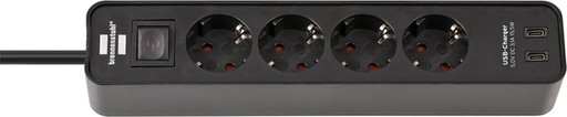 [1435071] Stekkerdoos Brennenstuhl Ecolor 4 voudig inclusief 2 USB C 1.5 meter zwart