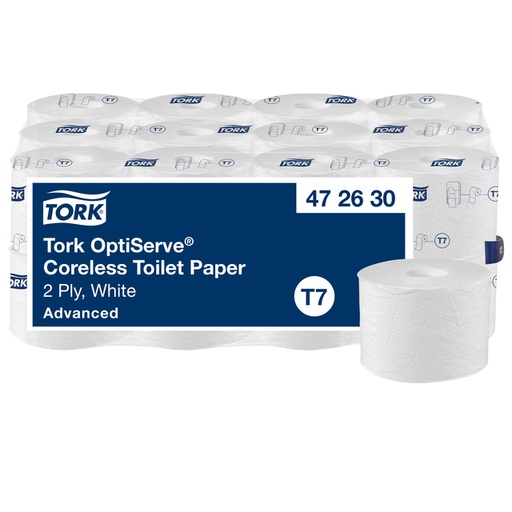 [1435061] Toiletpapier Tork T7 Advanced Optiserve Coreless 2-laags 94m wit 472630