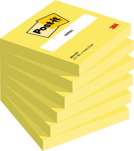 [392552] Memoblok Post-it 654 76x76mm neon geel 100 vel
