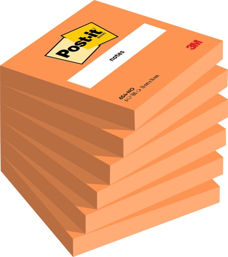[392571] Memoblok Post-it 654 76x76mm oranje 100 vel