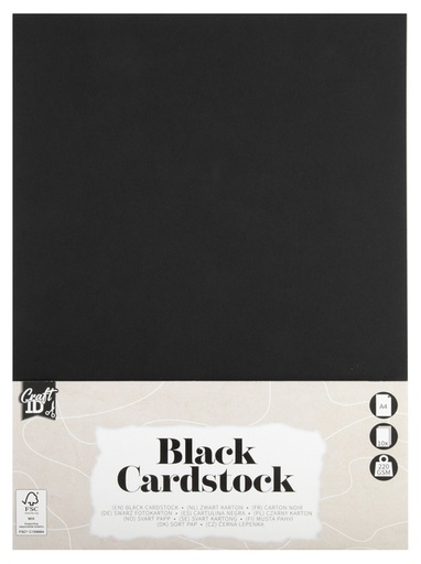 [1432925] Hobbykarton CraftID A4 220gr zwart 10 vel