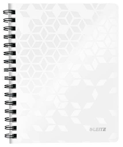 [011661] Notitieboek Leitz WOW A5 lijn spiraal PP wit