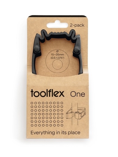 [1433021] Wandhouder Toolflex One 2 klemmen met adapter ø 15/35 mm zwart