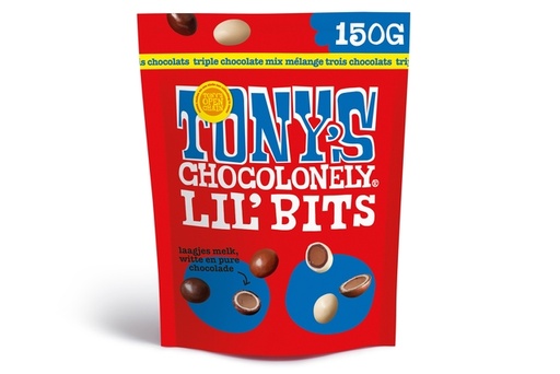 [1434642] Chocolade Tony's Chocolonely Lil' Bits triple chocolate 150 gram