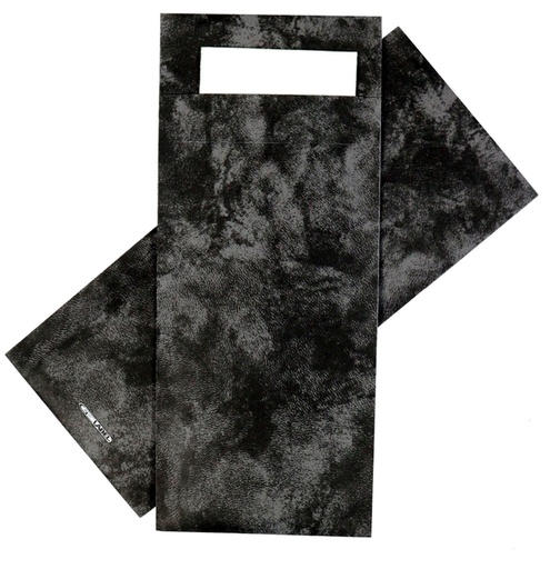 [1433023] Bestekzakje IEZZY 190x85mm zwart gemarmerd met wit servet 500st