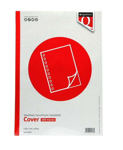 [1433985] Voorblad Quantore A4 PP 300 micron wit 100 stuks