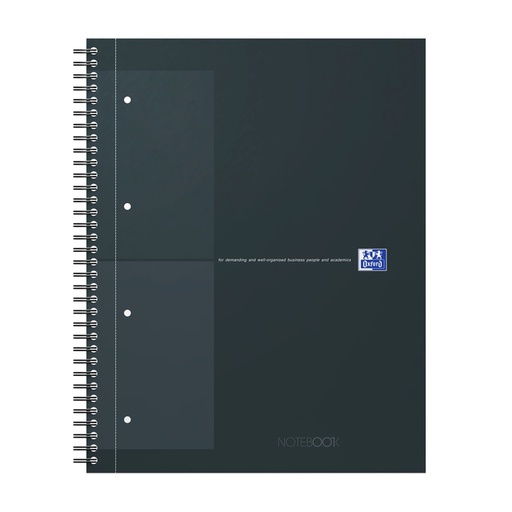 [1435634] Spiraalblok Oxford International Notebook A4+ ruit 5X5mm zwart