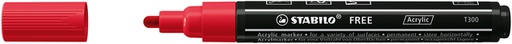 [1435394] Acrylmarker STABILO  Free Acrylic T300 karmijnrood