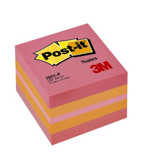 [392684] Memoblok Post-it 2051 51x51mm kubus roze