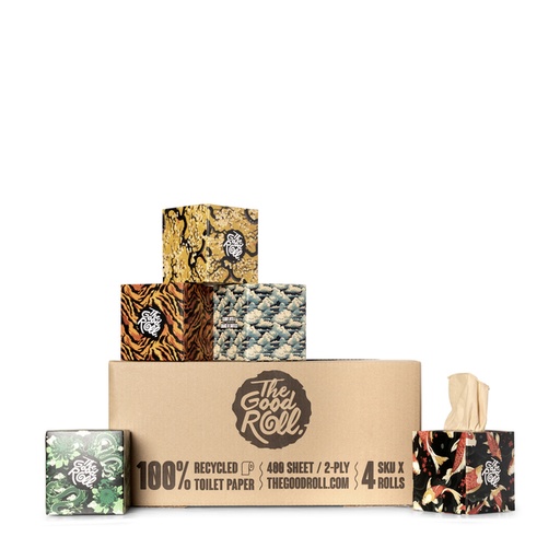 [1435670] Facial tissues The Good Roll The Happy Tissue bamboe 3-laags 20x60 vel naturel