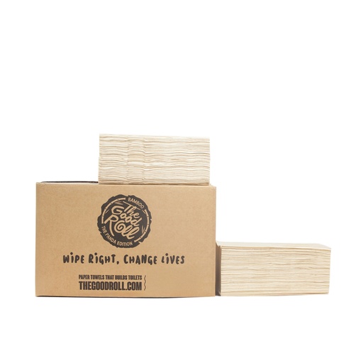 [1435672] Handdoek The Good Roll bamboe z-vouw 2-laags 230x210mm 20x200 vel naturel