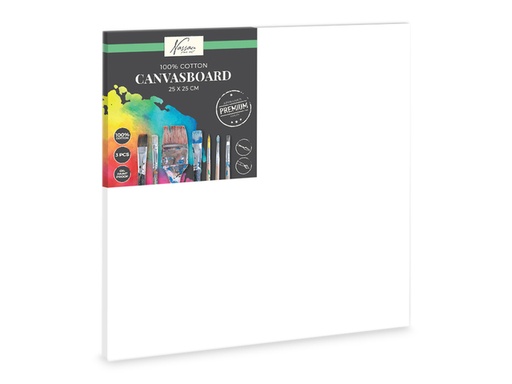 [1431078] Canvasboard Nassau fine art 25x25cm 100% katoen 3 stuks