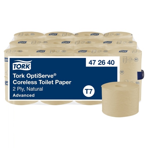 [1435441] Toiletpapier Tork T7 Advanced Optiserve Coreless 2-laags 94m naturel 472640
