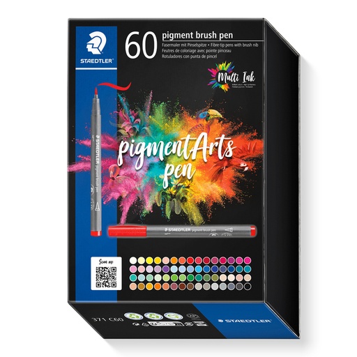 [1435684] Brushpen Staedtler PigmentArts set à 60 kleuren