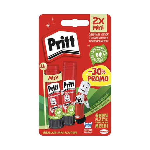 [1435359] Lijmstift Pritt Stick Original 11gr blister à 2 stuks Promo