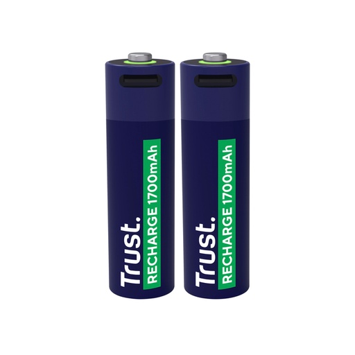 [1436010] Batterij Trust USB-C oplaadbaar AA 2 stuks