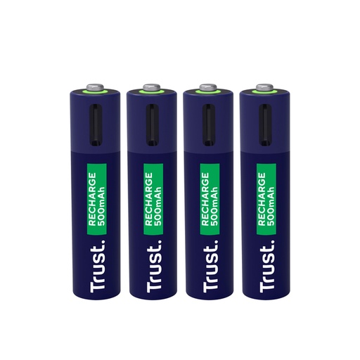 [1436018] Batterij Trust USB-C oplaadbaar AAA 4 stuks