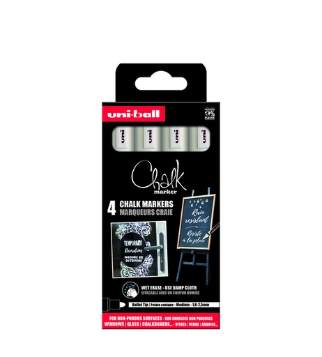 [1435070] Krijtstift Uni-ball chalk rond 1.8-2.5mm wit 4 stuks
