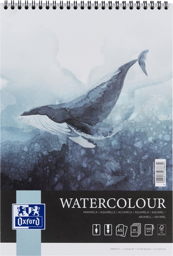 [1436441] Aquarelblok Oxford Watercolour A5 20 vel 300 gram spiraal