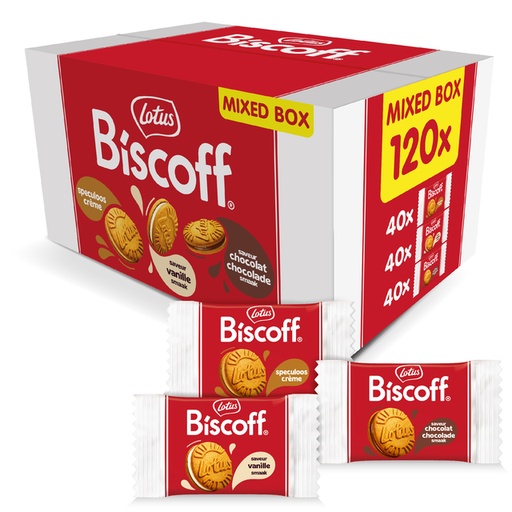 [1435772] Koekjes Lotus Biscoff sandwich mix doos 120 stuks