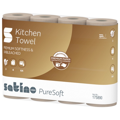 [1436540] Keukenrol Satino PureSoft 3-laags 4x64 vel naturel 175890