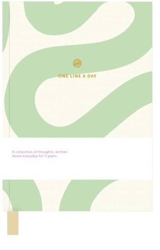 [1422515] Notitieboek One Line A Day Flow groen/ wit lijn