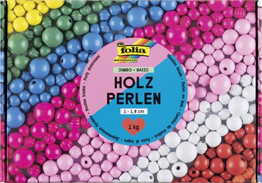 [1436804] Houten kralen Folia 1000 gram assorti