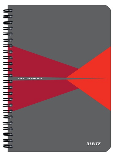 [1436946] Notitieboek Leitz Office A5 lijn 180 pagina's 80gr grijs rood